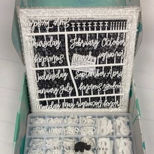 Letter Board Sign White Frame Black Months Dates